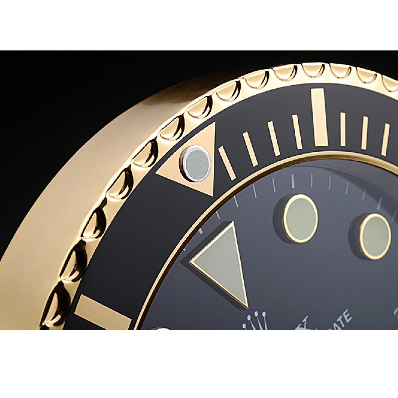 MiroTime 0813 Rolex Submariner Wall Clock Black-Gold 622476